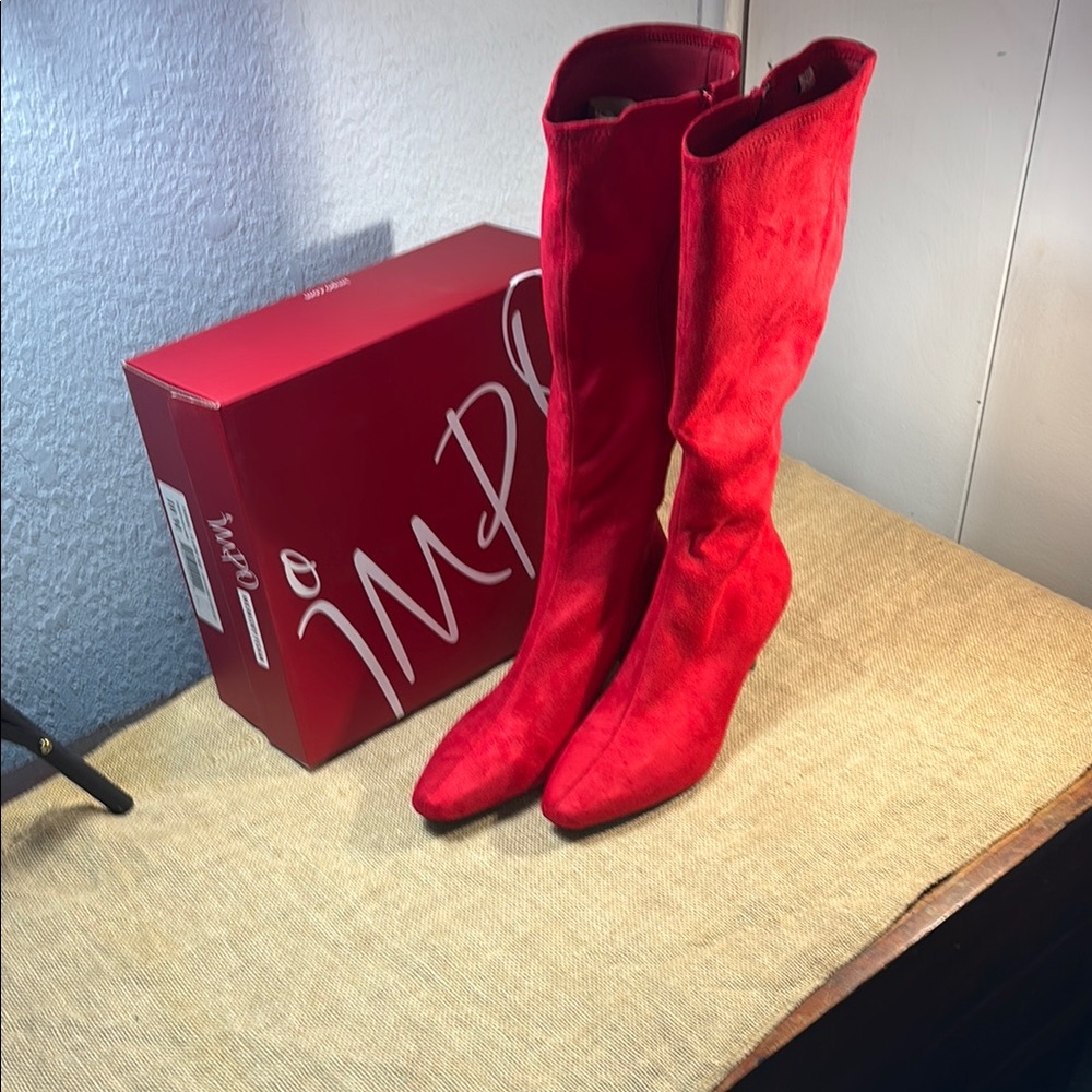NWT Impo Women's Vibrant Red Heeled Boots